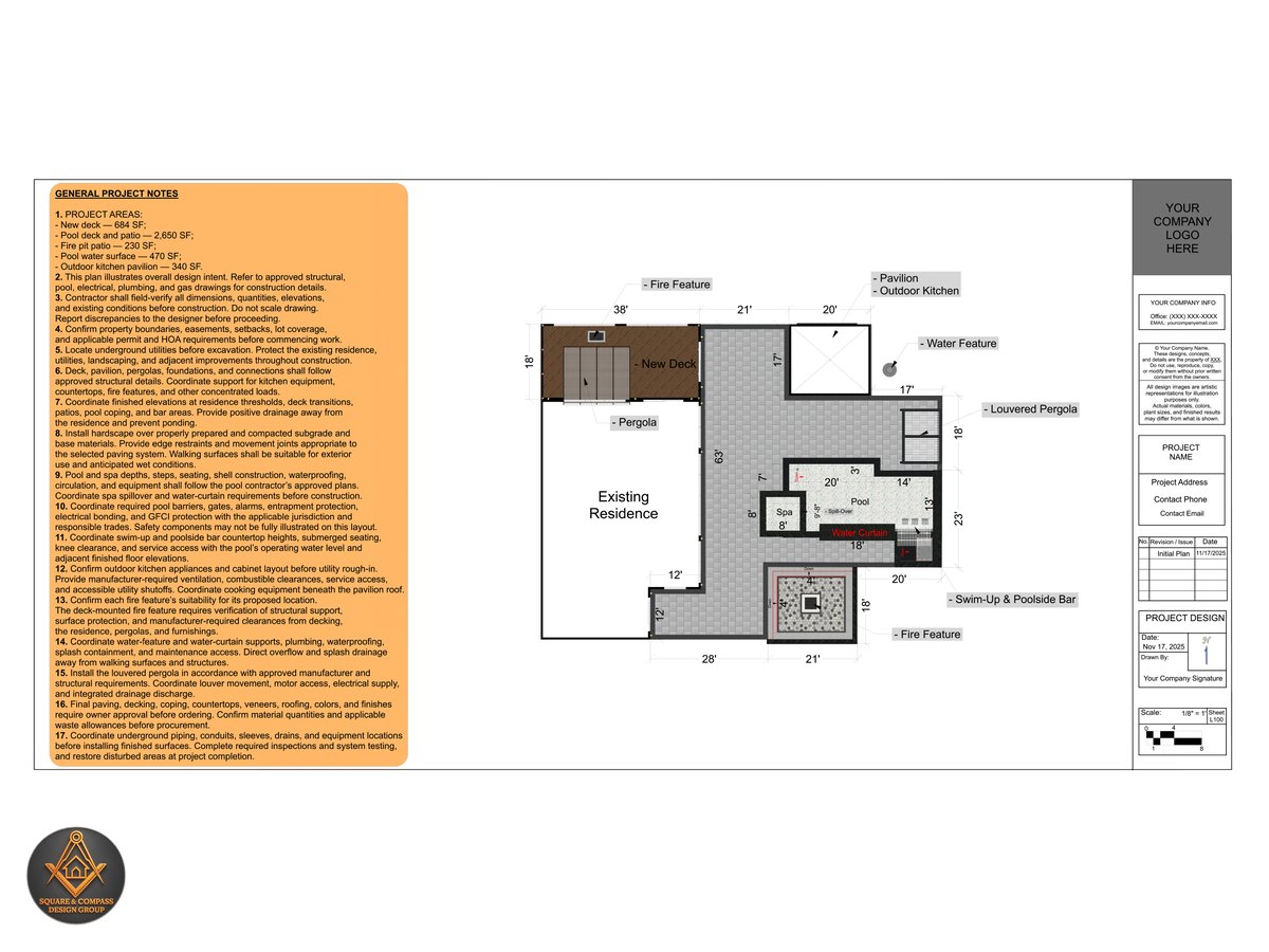 Build Plan sheet with the dimensioned layout