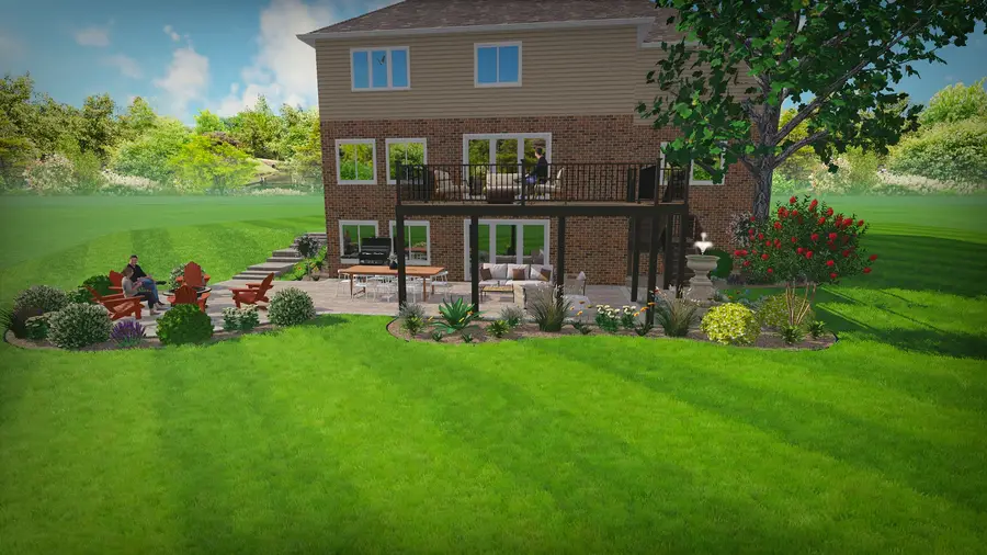 Elevated deck & fire-pit patio, view 3