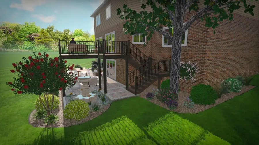 Elevated deck & fire-pit patio, view 5