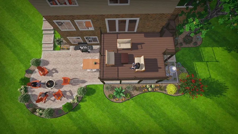 Elevated deck & fire-pit patio, view 6
