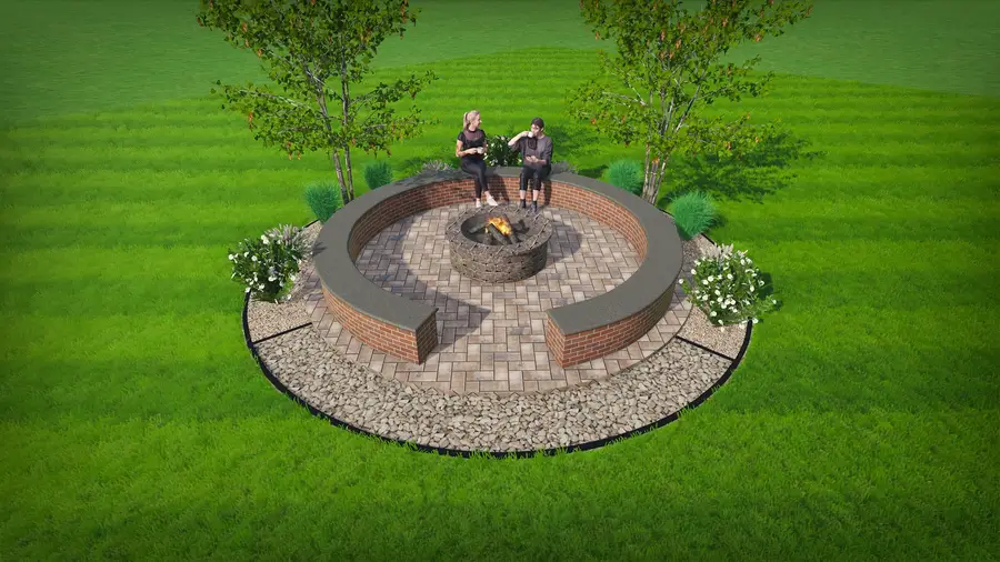 Fire circle & screened patio, view 4