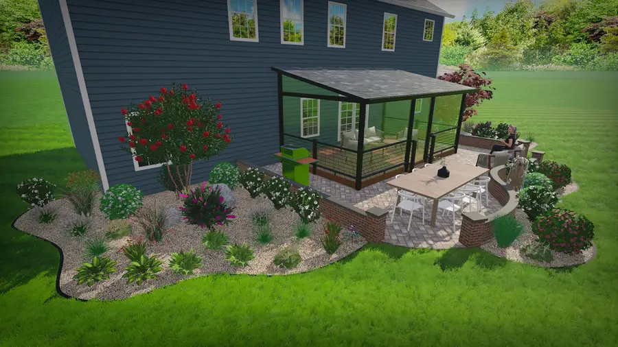 Fire circle & screened patio, view 5