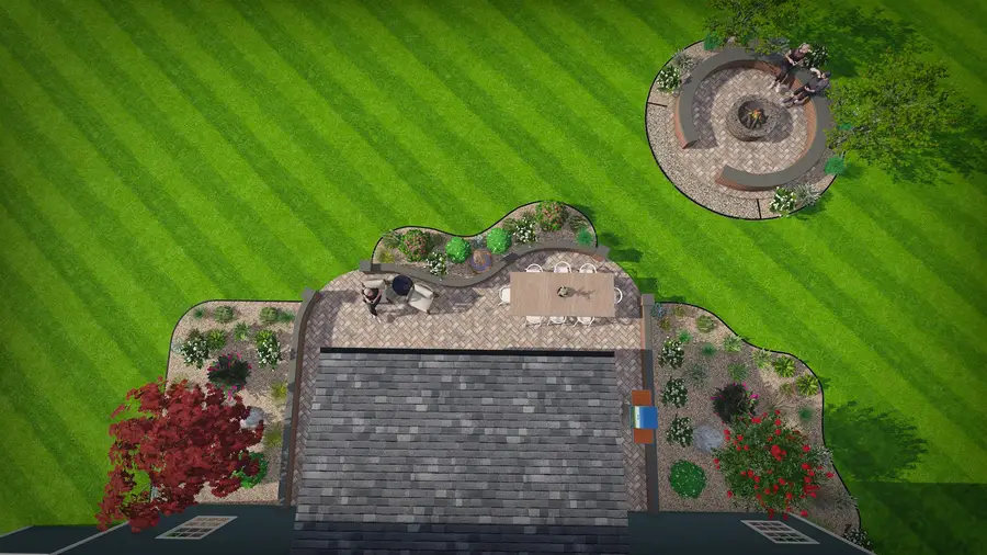 Fire circle & screened patio, view 6