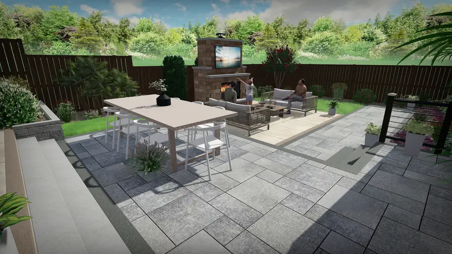 Pergola kitchen & fireplace lounge, view 3