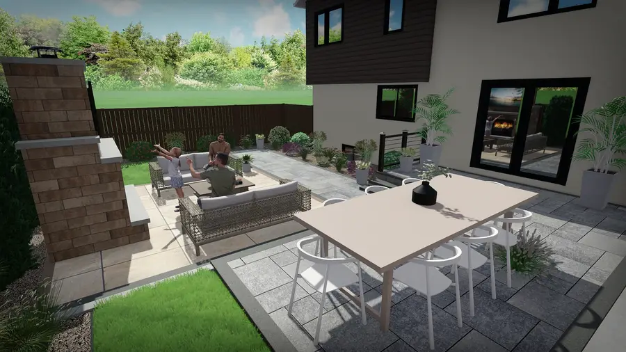 Pergola kitchen & fireplace lounge, view 6